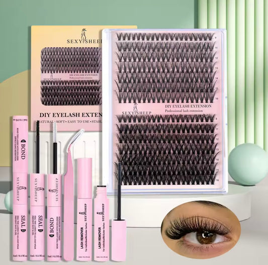 280pcs Lash Extension Kit Individual Lashes Cluster 30D40D with Lash Bond, Seal and Remover Lash Applicator